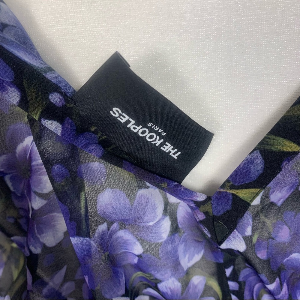 The Kooples Hortensia Floral Chiffon Pleated Maxi Dress - Picture 7 of 13